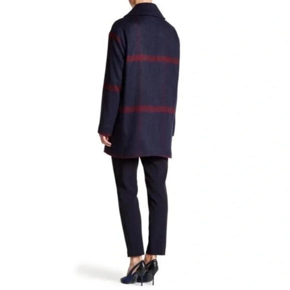 Tommy Hilfiger Plaid Double Breasted Coat Women size Large - Picture 4 of 15